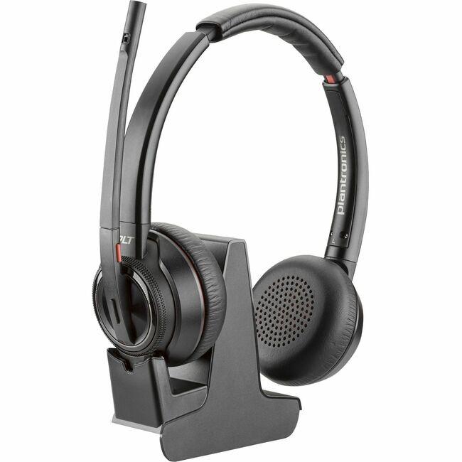 Poly Savi 8200 Office 8220 Headset - Stereo - Wireless - Bluetooth/DECT 6.0 - 449.5 ft - 32 Ohm - 20 Hz - 20 kHz - Over-the-head - Binaural - Ear-cup - Noise Cancelling Microphone