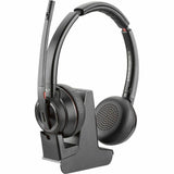 Poly Savi 8200 Office 8220 Headset - Stereo - Wireless - Bluetooth/DECT 6.0 - 449.5 ft - 32 Ohm - 20 Hz - 20 kHz - Over-the-head - Binaural - Ear-cup - Noise Cancelling Microphone