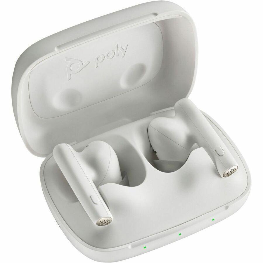 Poly True Wireless Earbuds For Work And Life - Stereo, Mono - True Wireless - Bluetooth - 98.4 ft - 20 Hz - 20 kHz - Earbud - Binaural - In-ear - Noise Canceling - White Sand