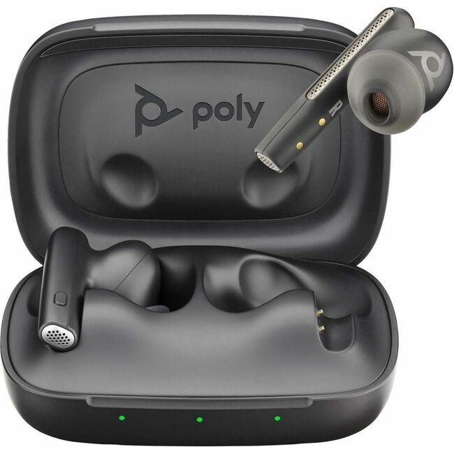 HP Poly Voyager Free 60 UC Earset Microsoft Teams Certification Google Assistant, Siri Stereo Color Carbon Black Model 7Y8L8AA