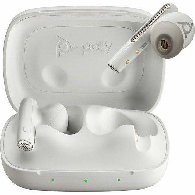 Poly Voyager Free 60 UC White Sand Earbuds +BT700 USB-C Adapter +Basic Charge Case - Siri, Google Assistant - Stereo - True Wireless - Bluetooth - 98.4 ft - 20 Hz - 20 kHz - Earbud - Binaural - In-ear
