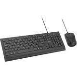 Rocstor Premium CK1 Wired USB Keyboard Mouse Combo Set - USB Type A Cable Keyboard - 104 Key - English (US) - Black - USB Type A Cable Mouse - Optical - 1200 dpi - Scroll Wheel - QWERTY - Black - Comp