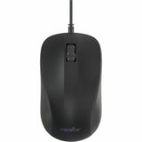 Rocstor Premium QM1 Silent Clicking USB Wired Contoured Mouse - 1200 dpi - Optical - Cable - Black - USB - 1200 dpi - Scroll Wheel - 3 Button(s) - Symmetrical