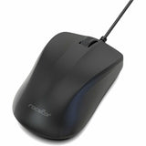Rocstor Premium QM1 Silent Clicking USB Wired Contoured Mouse - 1200 dpi - Optical - Cable - Black - USB - 1200 dpi - Scroll Wheel - 3 Button(s) - Symmetrical