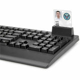 Rocstor KS18 Security USB Keyboard with Built-in Smart Card Reader -104 Keys - 104 Keys - QWERTY Layout - Smart Card Reader - USB - Black