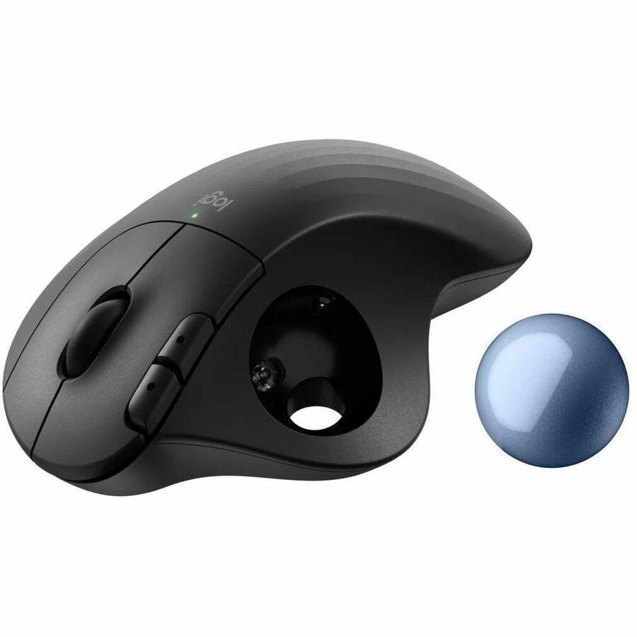 Logitech ERGO M575s Black + Blue Ball Wireless TrackBall Wireless Trackball (Off-white+Blue Ball)