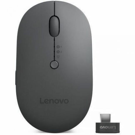 Lenovo X9 Edition Mouse - Blue Optical - Cable/Wireless - Bluetooth/Radio Frequency - 2.40 GHz - Rechargeable - Thunder Gray - USB Type C - 2400 dpi - Scroll Wheel - 5 Button(s) - Symmetrical - 3 Mont