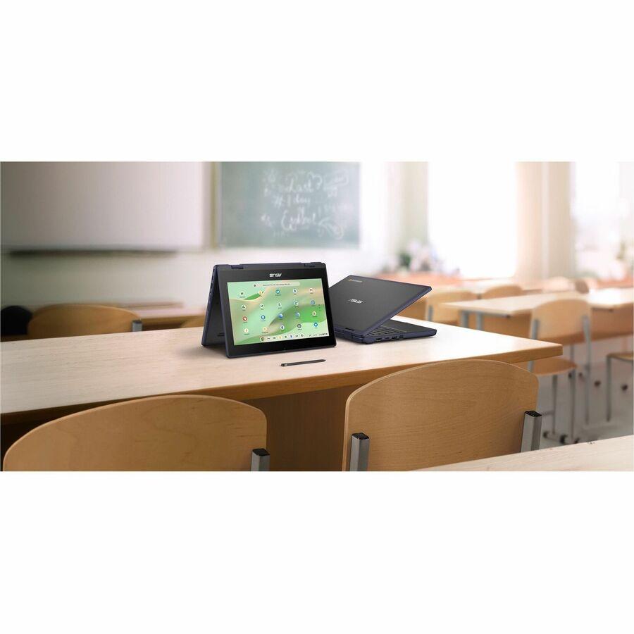 Asus Chromebook CR11 Flip CR1104F CR1104FTA-YZ42T 11.6 Touchscreen Rugged Convertible 2 in 1 Chromebook - HD - Intel N-Series N150 - 4 GB - 32 GB Flash Memory - Mineral Gray - Intel Chip - 1366