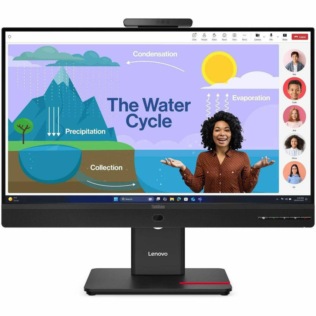 Lenovo ThinkVision T24D-4v 24 Class Webcam Full HD LED Monitor - 16:9  - 23.8 Viewable - 1920x1080 - 250 Nit - 4 ms - 120 Hz Refresh Rate - USB Type-C - HDMI - DisplayPort - USB Hub  64B7UAR1US