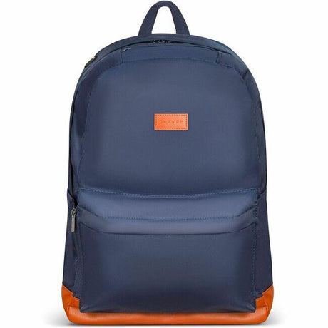 Champs Vintage Carrying Case (Backpack) for 11 to 15.6 Water Bottle, Notebook, Tablet, Glasses, Earphone, Travel - Navy - Water Resistant, Water Proof Zipper - Nylon Body - Shoulder Strap,