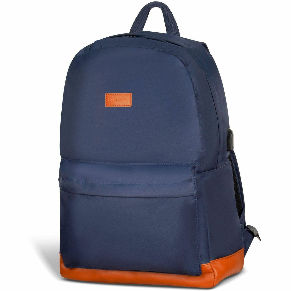 Champs Vintage Carrying Case (Backpack) for 11 to 15.6 Water Bottle, Notebook, Tablet, Glasses, Earphone, Travel - Navy - Water Resistant, Water Proof Zipper - Nylon Body - Shoulder Strap,