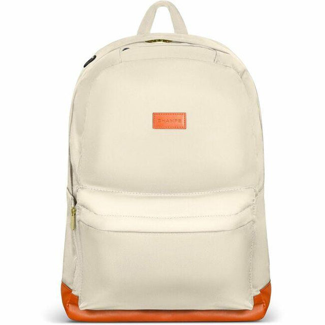 Champs Vintage Carrying Case (Backpack) for 11 to 15.6 Water Bottle, Notebook, Tablet, Glasses, Earphone, Travel - Ivory - Water Resistant, Water Proof Zipper - Nylon Body - Shoulder Strap