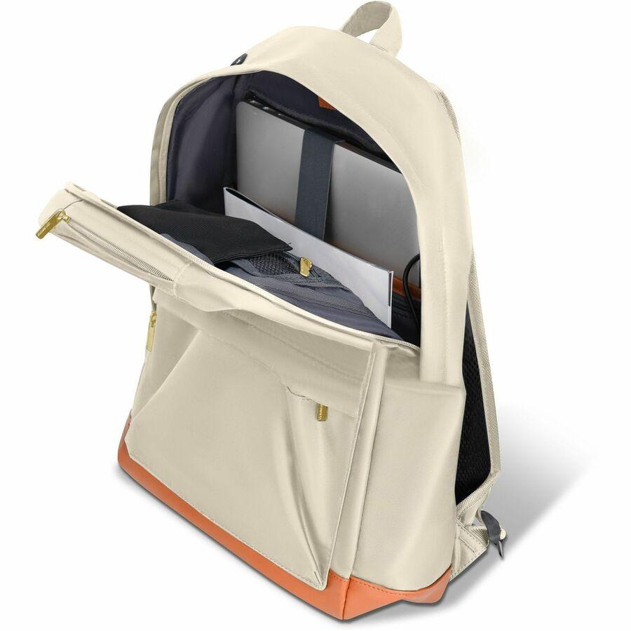 Champs Vintage Carrying Case (Backpack) for 11 to 15.6 Water Bottle, Notebook, Tablet, Glasses, Earphone, Travel - Ivory - Water Resistant, Water Proof Zipper - Nylon Body - Shoulder Strap