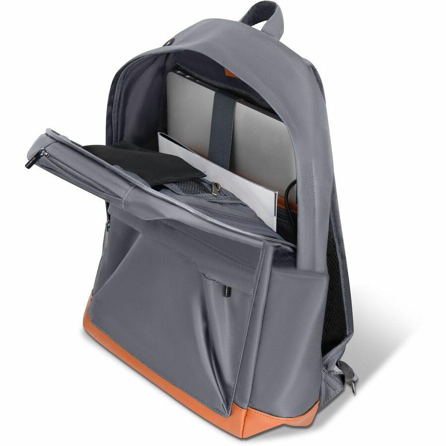 Champs Vintage Carrying Case (Backpack) for 11 to 15.6 Water Bottle, Notebook, Tablet, Glasses, Earphone, Travel - Gray - Water Resistant, Water Proof Zipper - Nylon Body - Shoulder Strap,