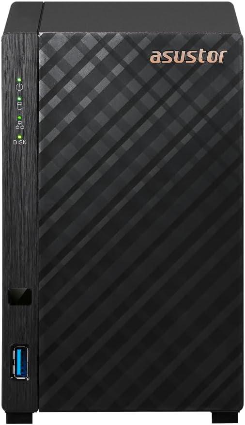 Asustor AS1202T Drivestor 2 Gen 2 ,2 Bay NAS, Quad-Core 1.7GHz CPU, 2.5GbE Port, 1GB DDR4, Three USB 3.0 (Diskless)