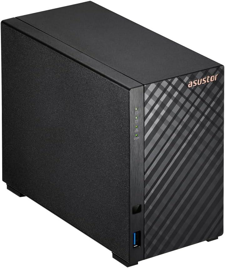 Asustor AS1202T Drivestor 2 Gen 2 ,2 Bay NAS, Quad-Core 1.7GHz CPU, 2.5GbE Port, 1GB DDR4, Three USB 3.0 (Diskless)