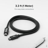 Plugable USB4 Cable with 240W Charging, 3.3 Feet (1M), USB-IF Certified, 1x 8K Display, 40 Gbps, Compatible with USB 4, Thunderbolt 4, Thunderbolt 3, USB-C