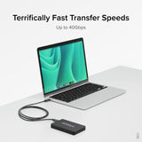 Plugable USB4 Cable with 240W Charging, 3.3 Feet (1M), USB-IF Certified, 1x 8K Display, 40 Gbps, Compatible with USB 4, Thunderbolt 4, Thunderbolt 3, USB-C