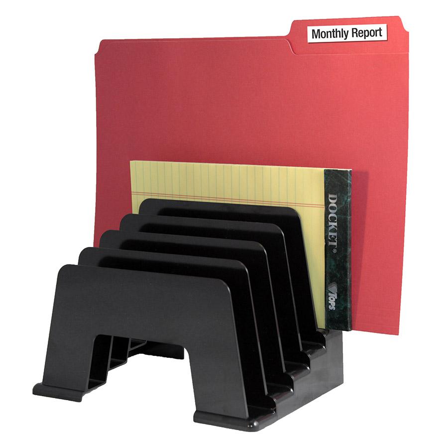 Kantek Organizer Sorter Five Compartments 8x5-3/4x6 Black S1430