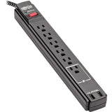 Safe-IT Surge Protector 6-Outlet 2 USB Ports Antimicrobial 10ft Cord