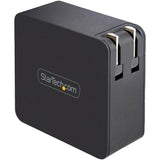 StarTech WCH1CBK USB C Wall Charger, 60W PD with 2m Cable, Portable USB Type C Laptop Charger, Universal Adapter