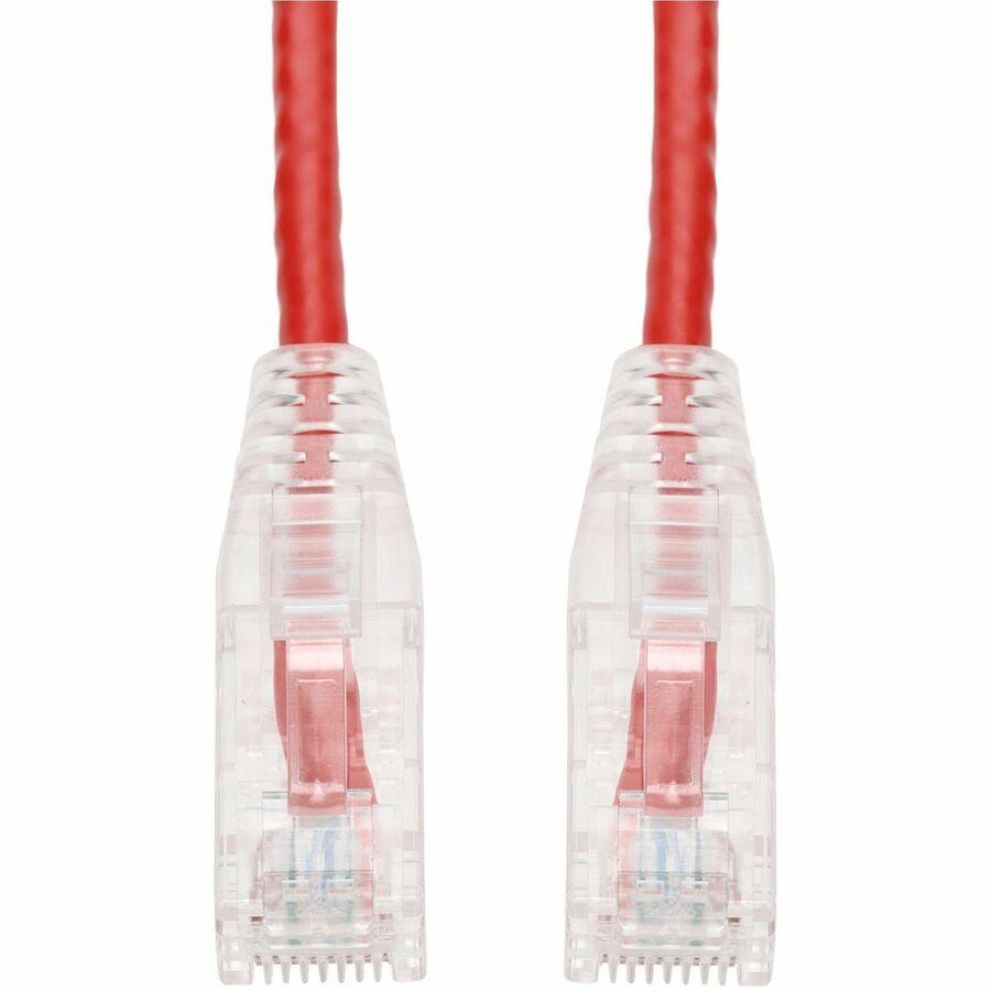AddOn 10ft Red CAT 6 Slim PVC Ethernet Cable Snagless Clear-Claw RJ-45 M/M