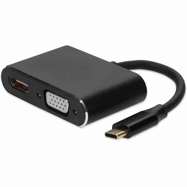 AddOn 8in USB-C Male to HDMI 4K VGA Female Hub with Aluminum Housing