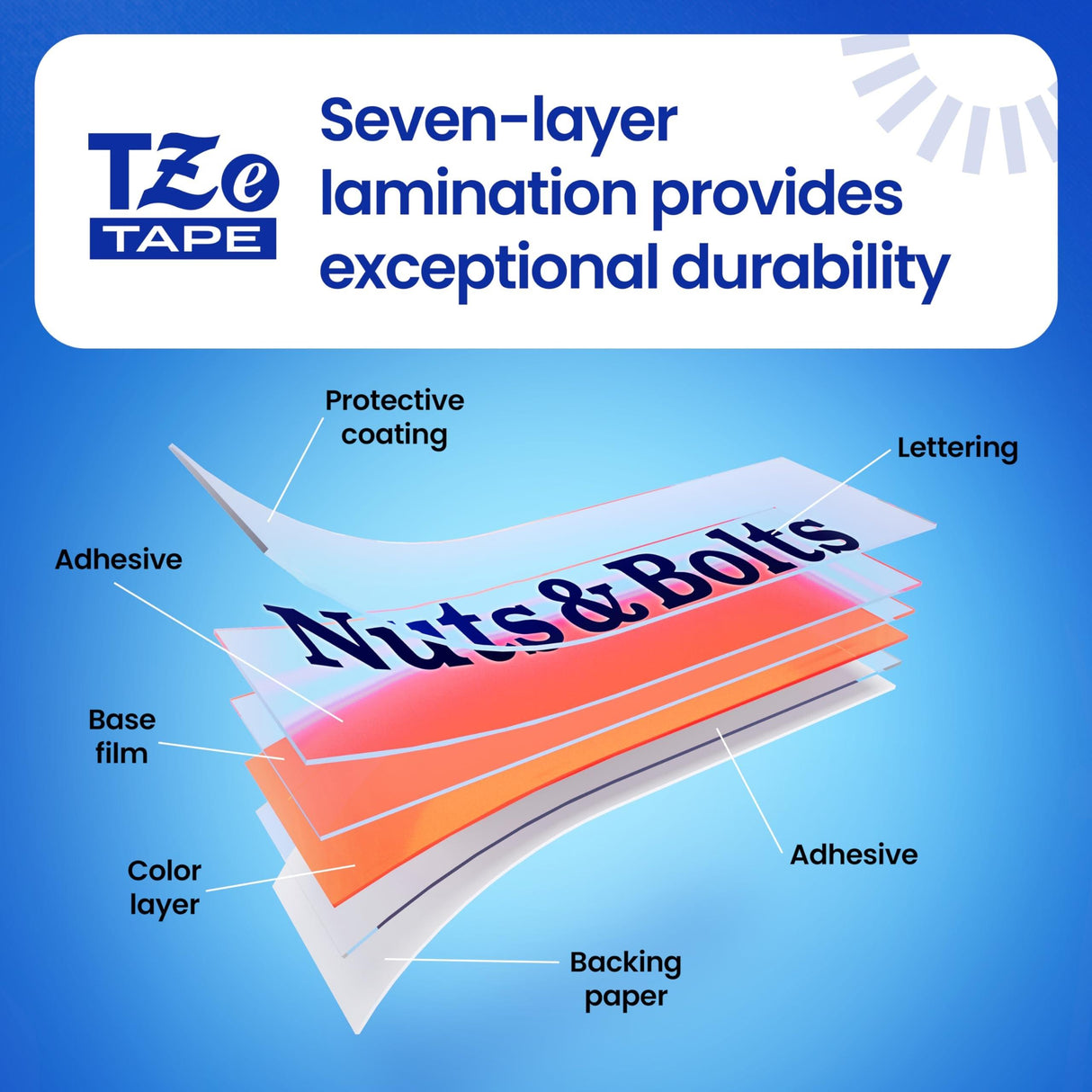 Brother Genuine P-touch TZeS951 BK on MATTE SLV Label Tape Strong Adhesive Lam. 24mmX8m