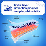 Brother Genuine P-touch TZeS951 BK on MATTE SLV Label Tape Strong Adhesive Lam. 24mmX8m