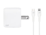 Monoprice iPhone Pro Charging Bundle - MFi Certified 20W 1-port PD GaN Technology Foldable Wall Charger and 1.2m (4ft) F