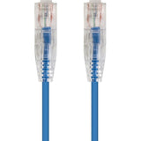 Monoprice Cat6 Ethernet Patch Cable - 0.5 feet - Blue | Snagless RJ45 Stranded 550MHz UTP CMR Riser Rated Pure Bare Copper Wire 28AWG - SlimRun Series