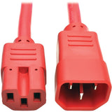 Tripp Lite Heavy-Duty Computer Power Cord, 15A, 14 AWG (IEC-320-C14 to IEC-320-C15), Red, 2 ft. (P018-002-ARD)