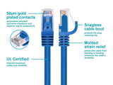 Monoprice Cat6 Ethernet Patch Cable - 7 Feet - Blue (12-Pack) Snagless RJ45, 550MHz, UTP, Pure Bare Copper Wire, 24AWG - FLEXboot Series