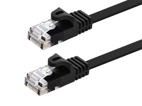 Monoprice Cat5e Ethernet Patch Cable - 2 Feet - Black | Network Internet Cord - RJ45, Flat,Stranded, 350Mhz, UTP, Pure Bare Copper Wire, 30AWG