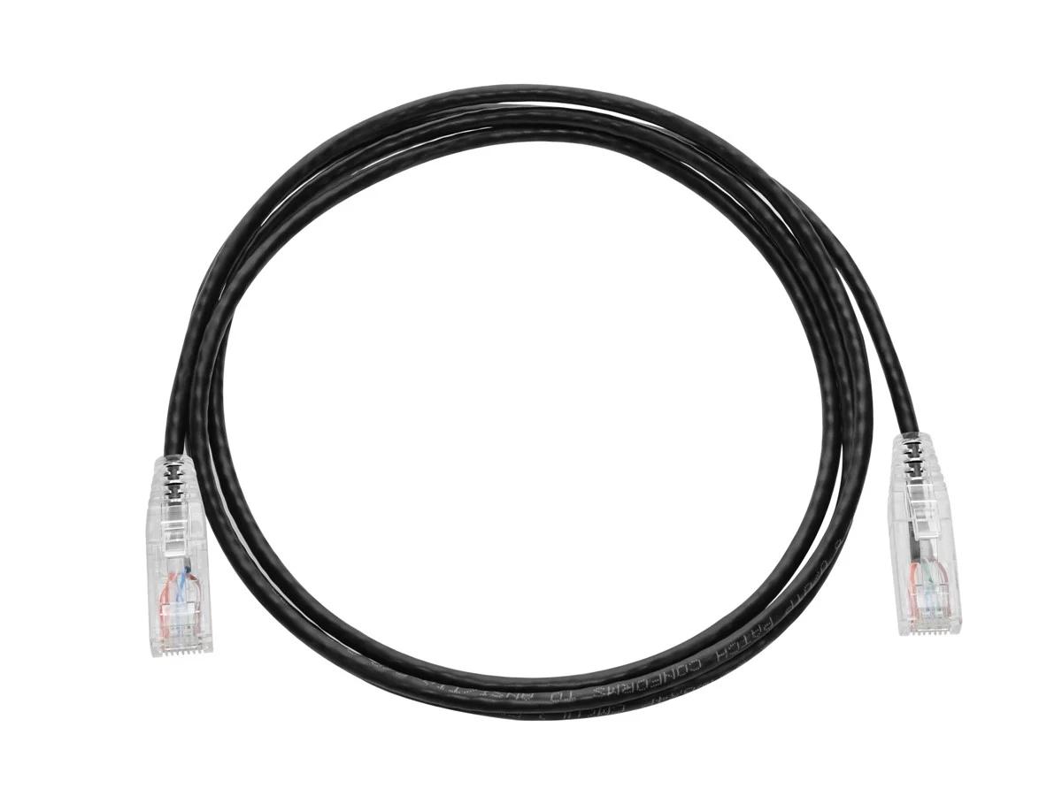 Monoprice Cat6 Ethernet Patch Cable - 5 feet - Black | Snagless RJ45 Stranded 550MHz UTP CMR Riser Rated Pure Bare Copper Wire 28AWG - SlimRun Series