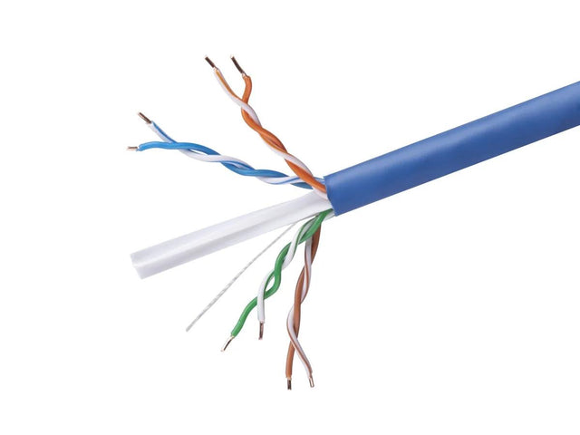 Monoprice Cat6 Ethernet Bulk Cable - Network Internet Cord - Solid, 500Mhz, UTP, CMR, Riser Rated,  Pure Bare Copper Wire, 23AWG, 1000ft, Blue