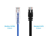 Monoprice Cat6 Ethernet Patch Cable - 0.5 feet - Blue | Snagless RJ45 Stranded 550MHz UTP CMR Riser Rated Pure Bare Copper Wire 28AWG - SlimRun Series