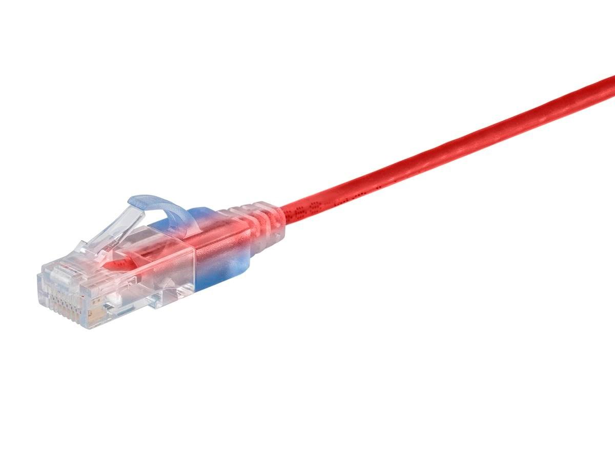 Monoprice Cat6A Ethernet Network Patch Cable - 25 Feet - Red | 10-Pack, 10G - SlimRun Series