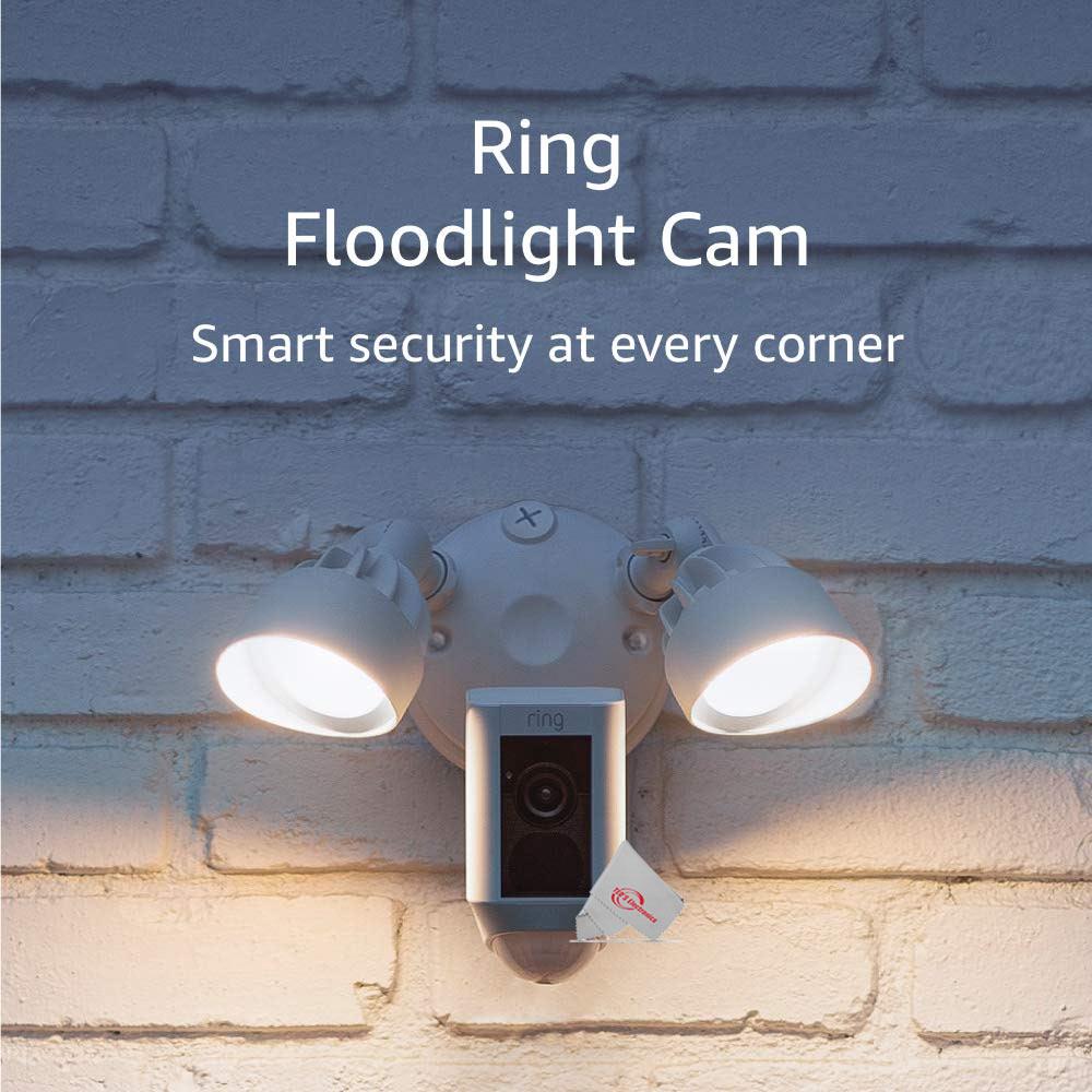 Ring Floodlight Cam Wired Plus with Motion-Activated 1080p HD Video - White  B08F6GPQQ7