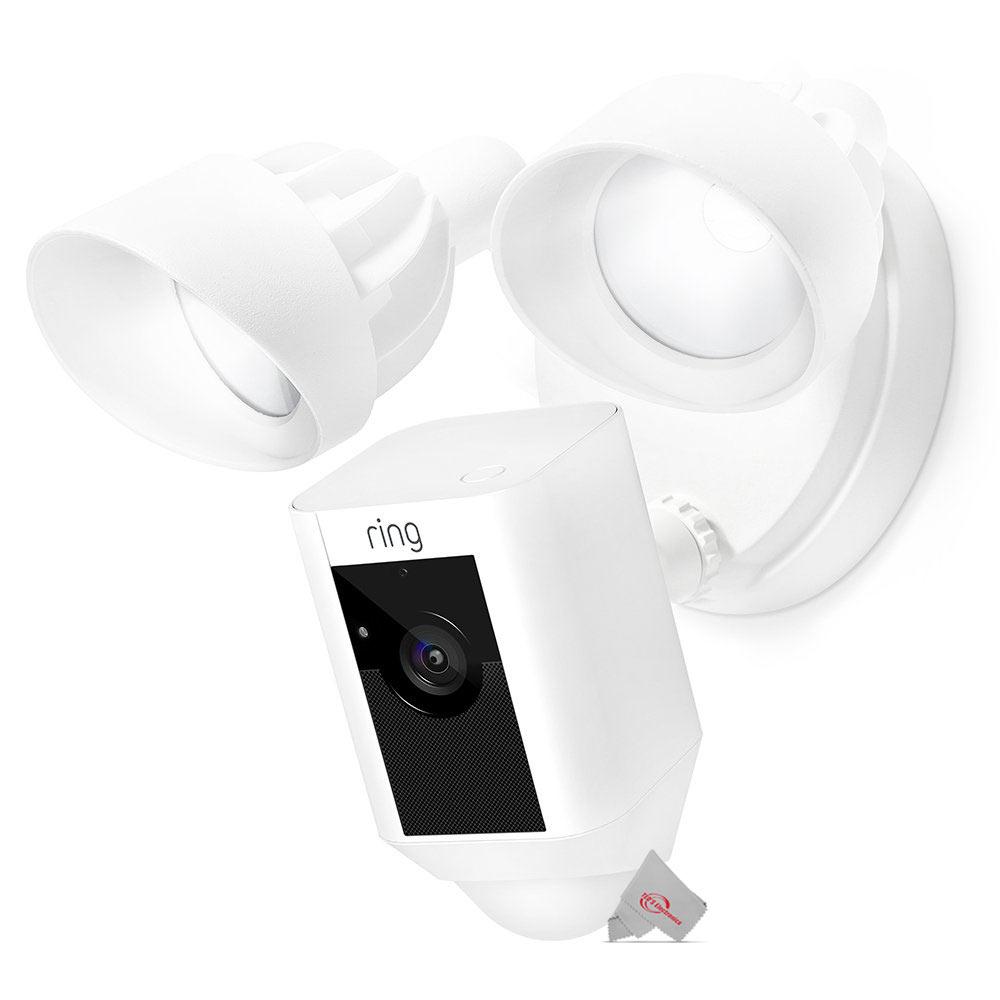 Ring Floodlight Cam Wired Plus with Motion-Activated 1080p HD Video - White  B08F6GPQQ7