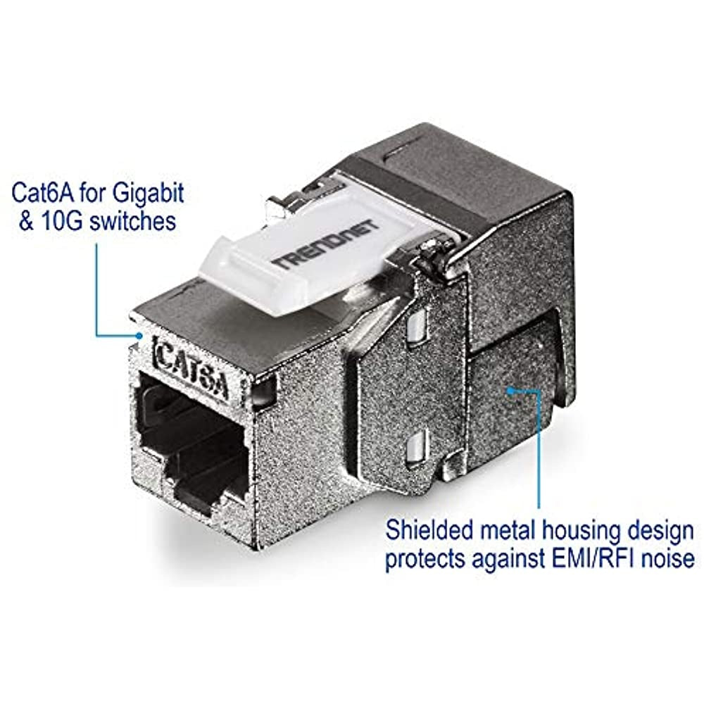 TRENDnet TC-K06C6A Shielded Cat6A Keystone Jack - 6-Pack