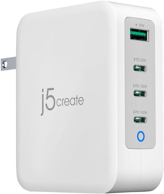 j5create 130W GaN USB Type-C 4-Port Charger JUP43130 Black
