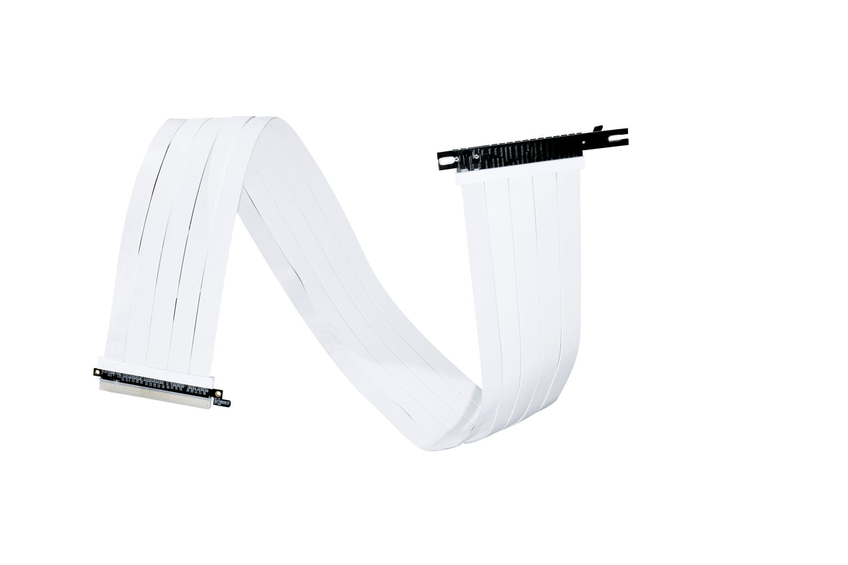 LIAN LI Premium PCI-E 16X 4.0 White Extender Riser Cable 600 mm , White Color ---PW-PCIV-4-90W