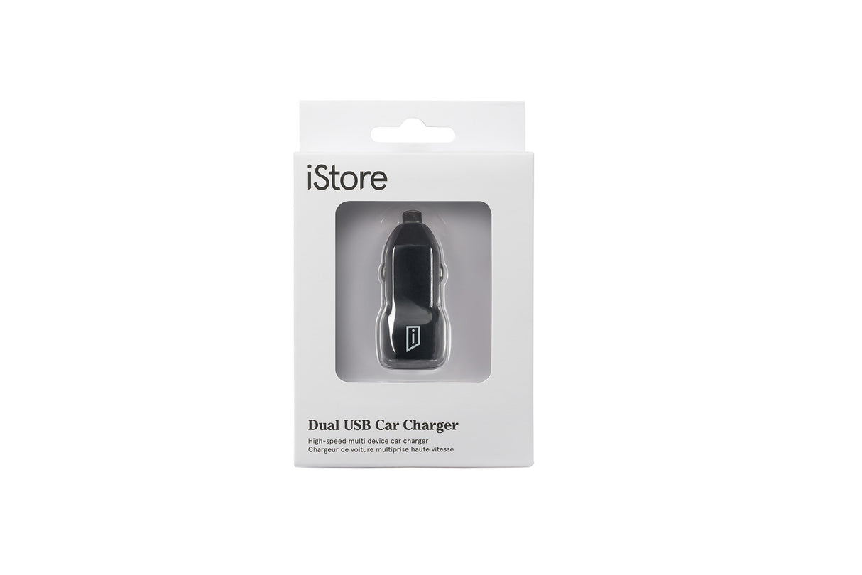 Targus iStore Duo Car Charger - 1 Pack - 12 W - 12 V DC Input - 5 V/2.40 A Output - Black - APD503CAI