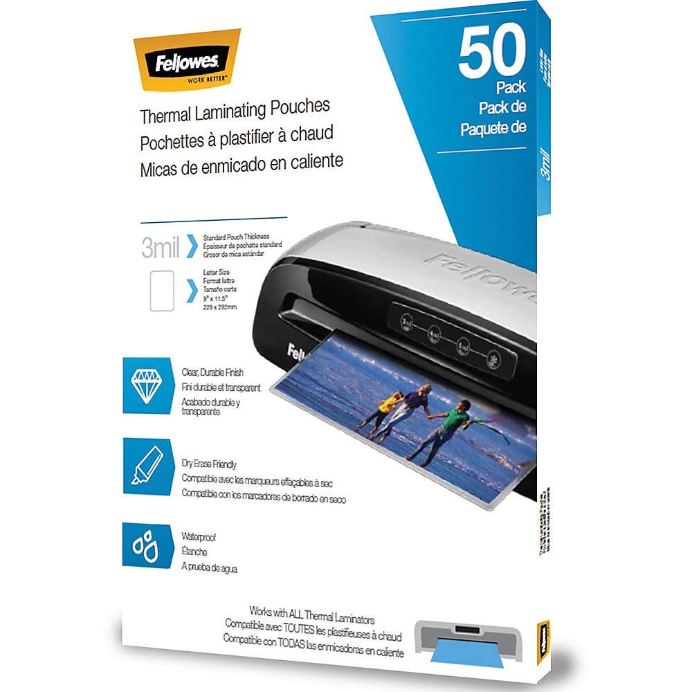 FEL5744301 Fellowes Thermal Laminating Pouches, Letter, 3 mil, 50/Pack
