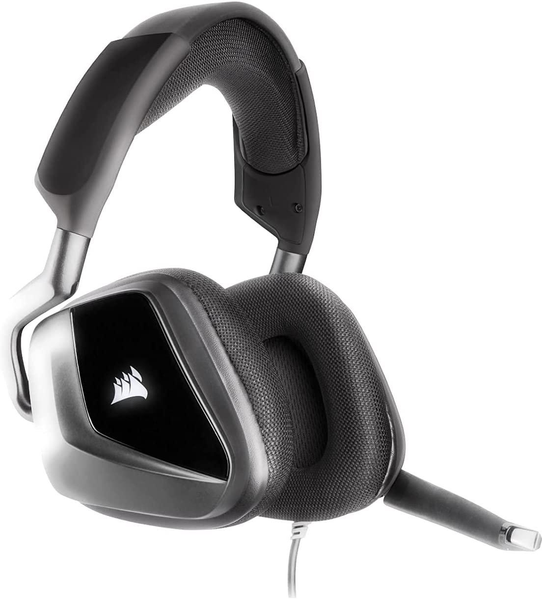 Corsair VOID ELITE SURROUND 3.5mm/ USB Connector Circumaural Premium Gaming Headset with 7.1 Surround Sound, Carbon