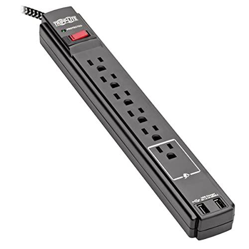 Safe-IT Surge Protector 6-Outlet 2 USB Ports Antimicrobial 10ft Cord