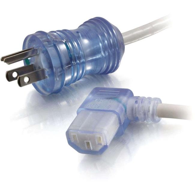 C2g 10Ft 16 Awg Hospital Grade Power Cord (Nema 5-15P To Iec320c13r) - Gray With Clear Connectors