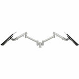 Atdec Mounting Arm for Monitor, Flat Panel Display, Curved Screen Display - Silver - Landscape/Portrait - Height Adjustable - 2 Display(s) Supported - 27" Screen Support - 19.84 lb Load Capacity - 75 x 75, 100 x 100 - VESA Mount Compatible - Aluminum
