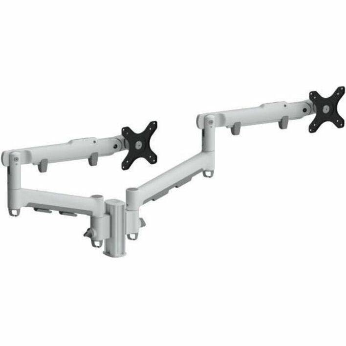 Atdec Mounting Arm for Monitor, Flat Panel Display, Curved Screen Display - Silver - Landscape/Portrait - Height Adjustable - 2 Display(s) Supported - 27" Screen Support - 19.84 lb Load Capacity - 75 x 75, 100 x 100 - VESA Mount Compatible - Aluminum